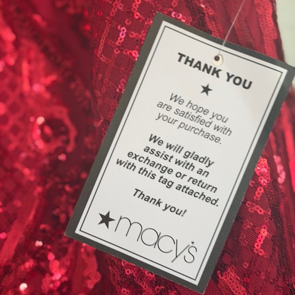 Macy's Vibrant Red Backless Dress - Picture 3 of 3